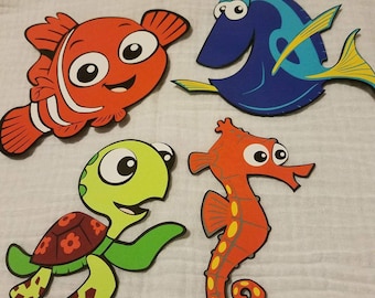 Set of 4  Finding Nemo, Finding Dory Die Cuts, Nemo Centerpiece, Dory Centerpiece, Wall Decal, Wall Art