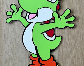Yoshi Cutout, Mario Birthday Party Decor (12-15 Inches)
