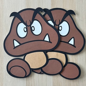 12 inches Goomba Mario Cutouts, Mario Party Decoration, Mushrooms Cutouts