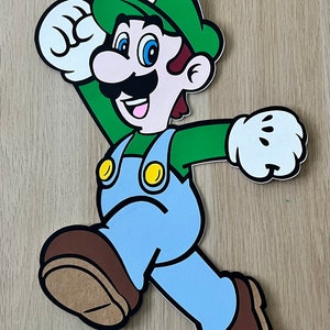 12-15 Inches Luigi Die Cut, Luigi and Mario, Mario Bros., Luigi Decor, Mario Bros Photo Props, Mario Wall Decor, Mario and Luigi Room Decor
