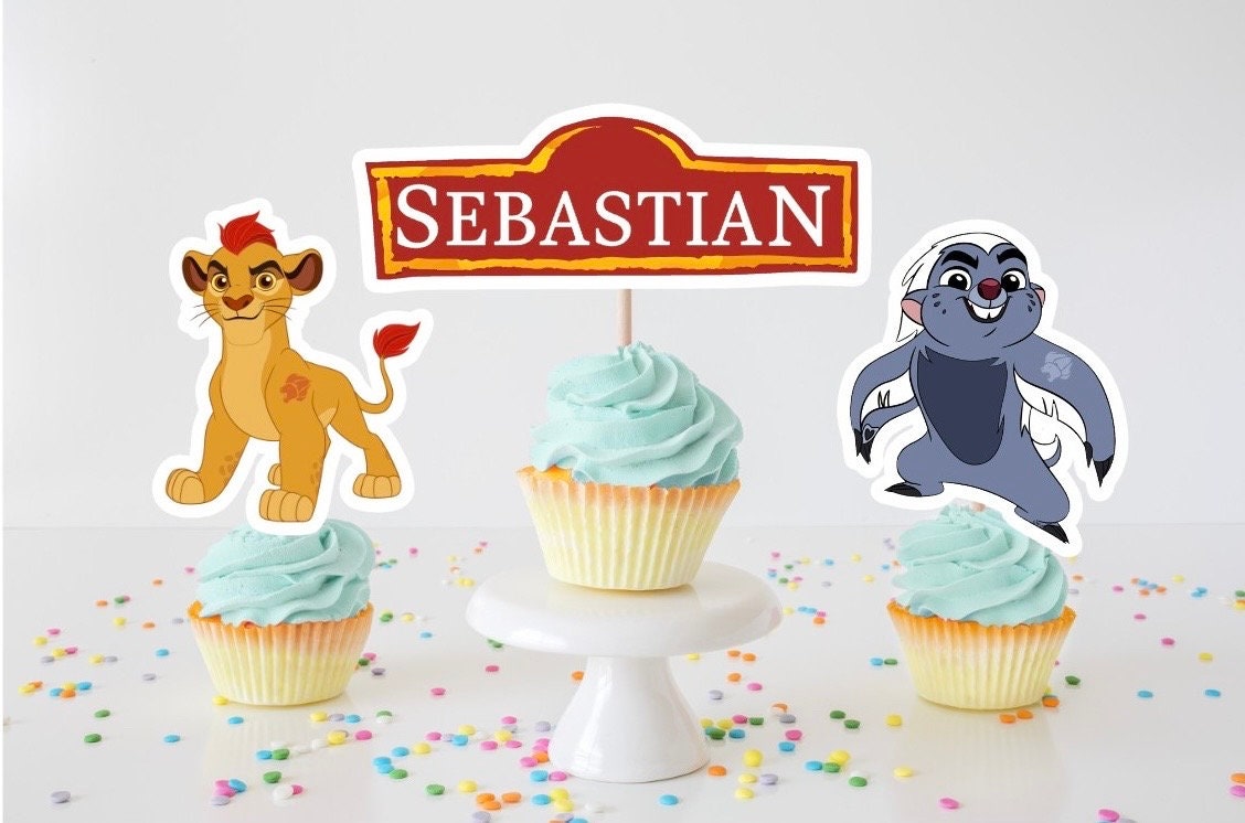 Customize Lion Guard Cupcake Toppers, Lion Toppers,Custom Name Toppers, Birthday Food Toppers