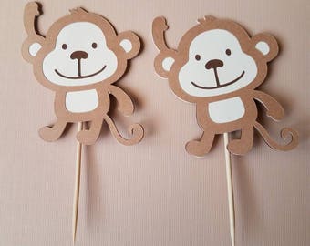 12er Set Cupcaketoppers, Safari-Dschungel-Thema