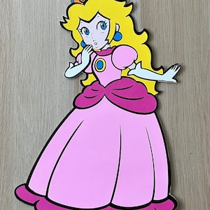 12-15 pouces princesse pêche, décoration de fête princesse pêche, décoration princesse, Mario et la princesse pêche, Mario Bros, accessoires photo Mario,