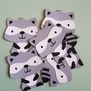 Lot de 10 découpes raton laveur, découpes bois, découpes animaux
