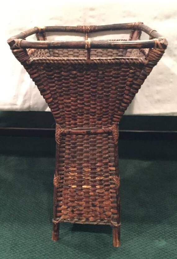 Vintage Bamboo Wicker Umbrella Stand/Holder Tall Etsy