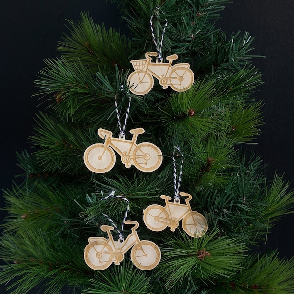 Vélo en bois accrochant des décorations de Noël. Boules d’arbres de Noël. Cadeau pour les cyclistes. Père Noël secret. Motards. L85