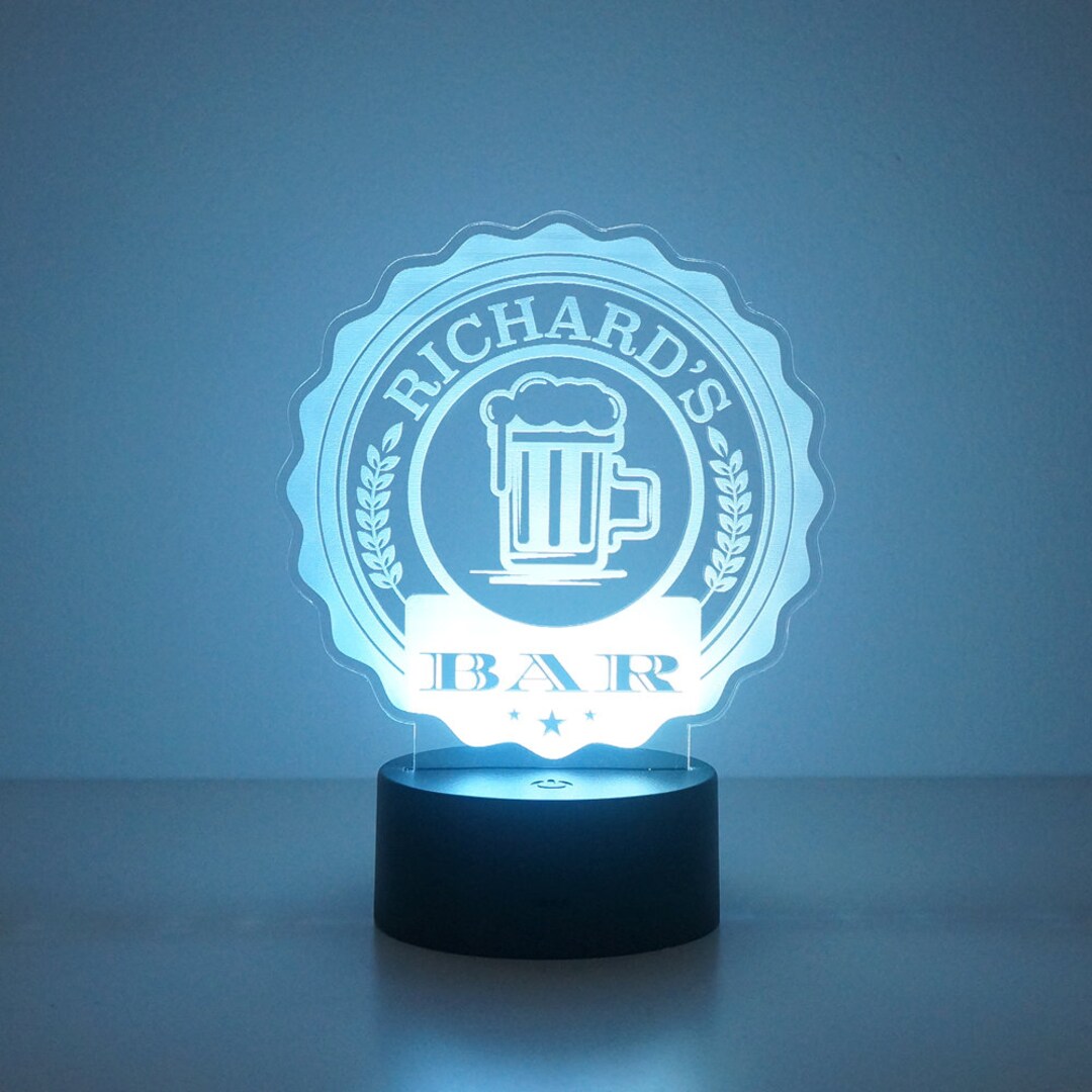 Personalized Home Bar LED Sign Custom Man Cave Decor