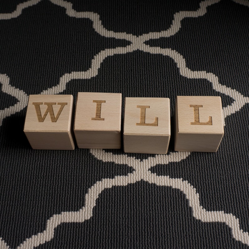 Personalised Wooden Letter Blocks. Custom Engraved Name Baby Etsy