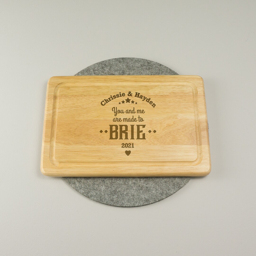 Personalised 'made to Brie' Cheese Serving Platter. Custom Wooden