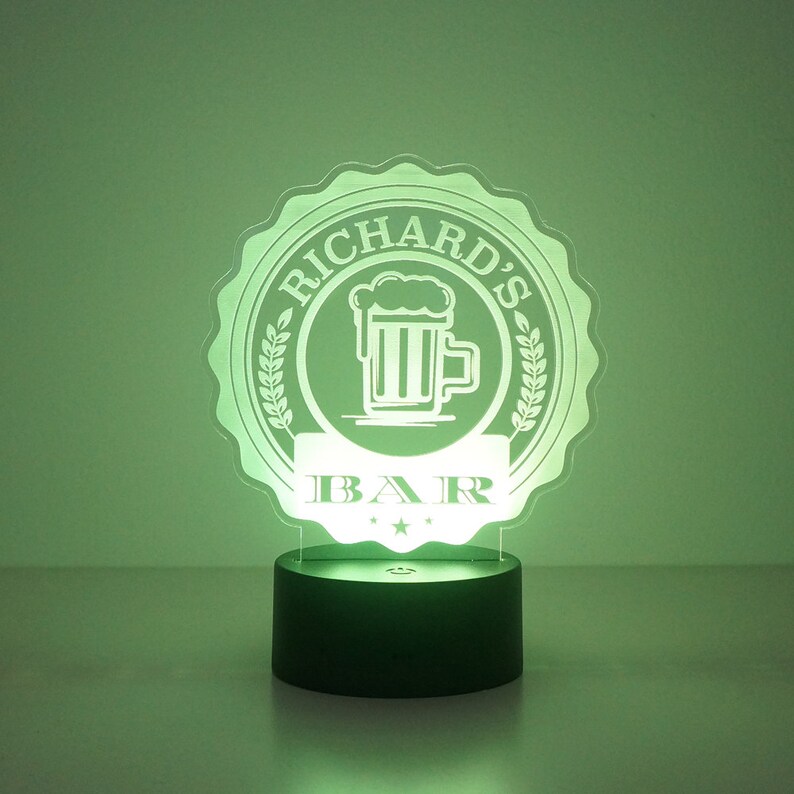 Personalised LED Home Bar Sign. Man Cave Light up Name Sign. Etsy UK
