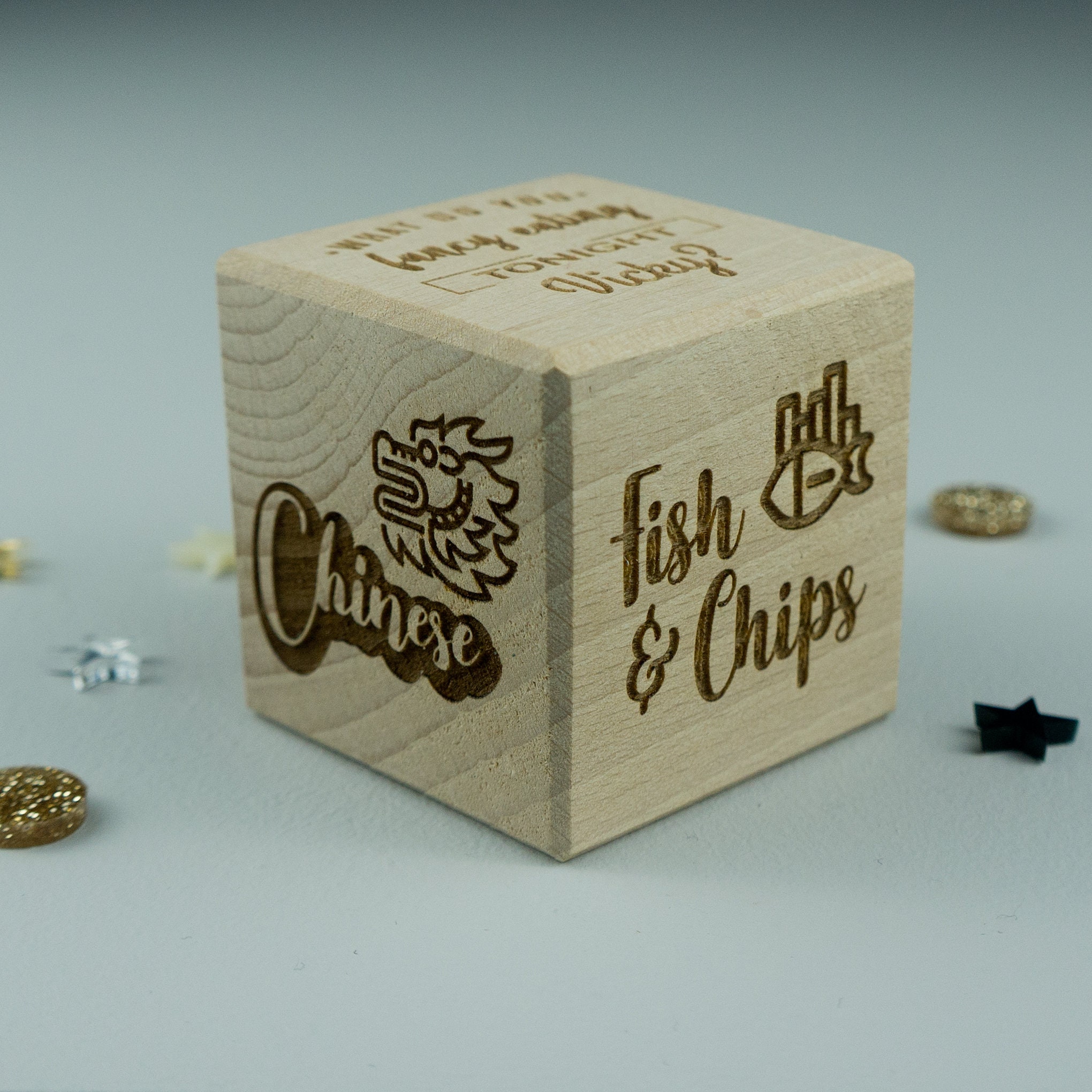 Personalised takeaway food dice. Wooden decision maker dice Etsy