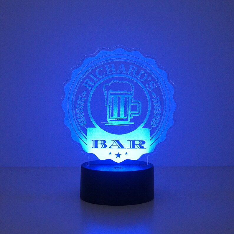 Personalised LED Home Bar Sign. Man Cave Light up Name Sign. Etsy UK