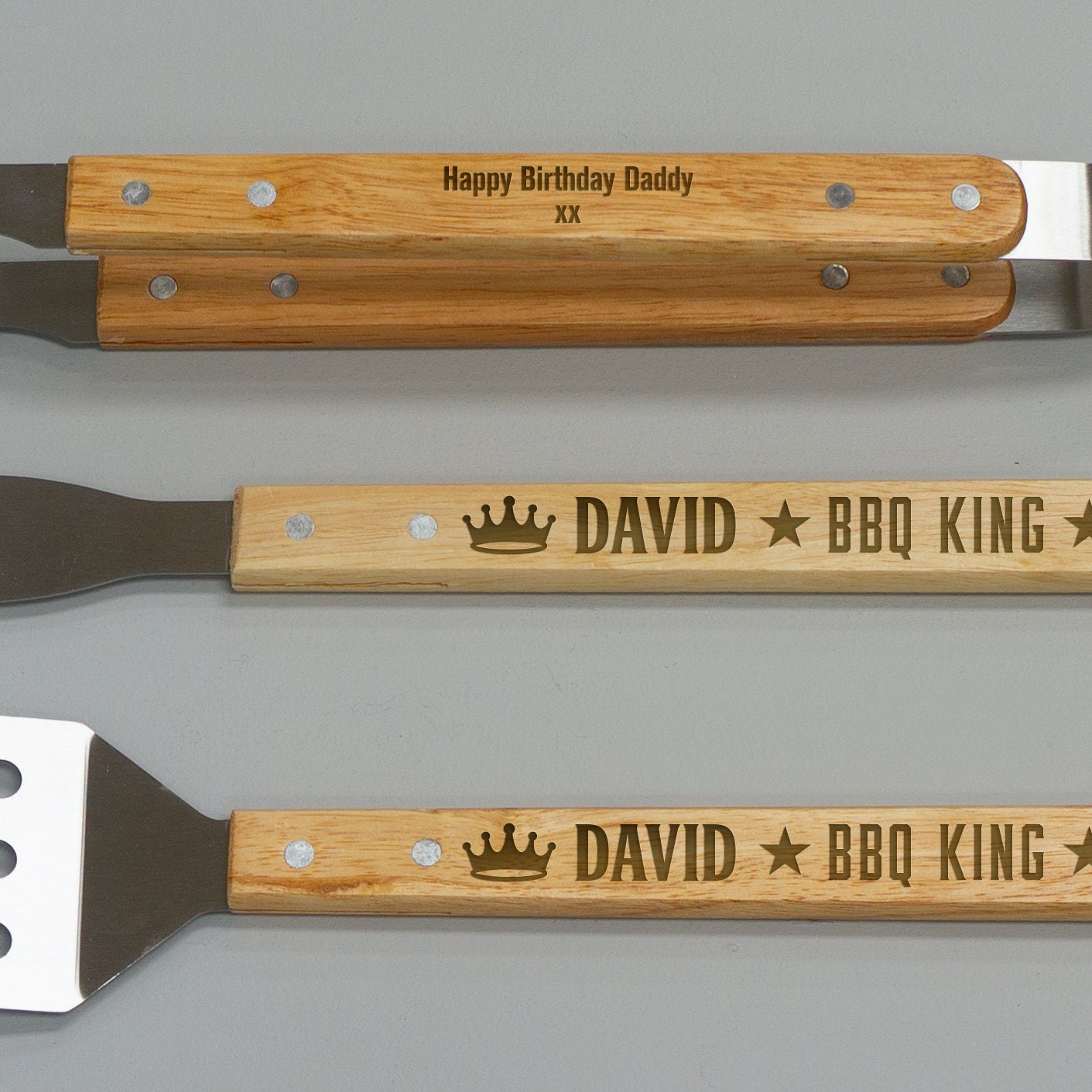 You Name It! 4-Piece Personalized BBQ Utensil Set