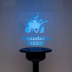 Personalized Solar Garden Ornament: LED Name Plaque, Father's Day Gift