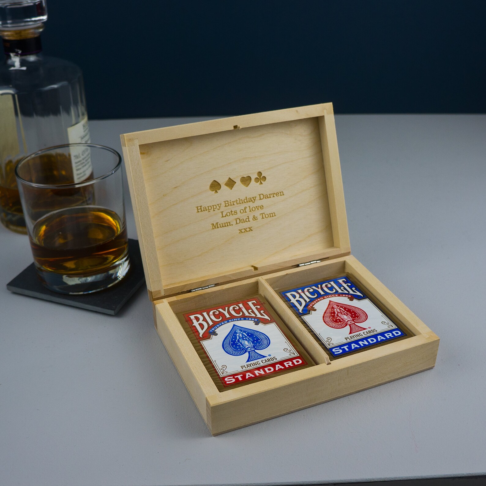 Playing Card Wooden Storage Box. Personalised Play Card Box. Gift for ...