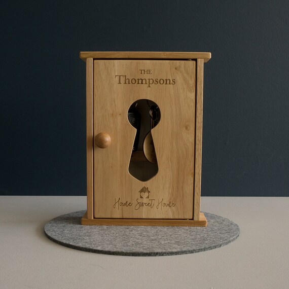Personalised Key Box. Engraved Wooden Key Locker Keep Safe. Etsy UK