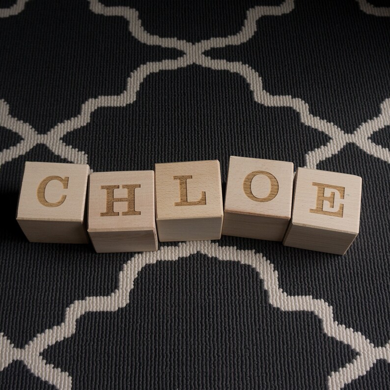 Personalised Wooden Letter Blocks. Custom Engraved Name Baby Etsy