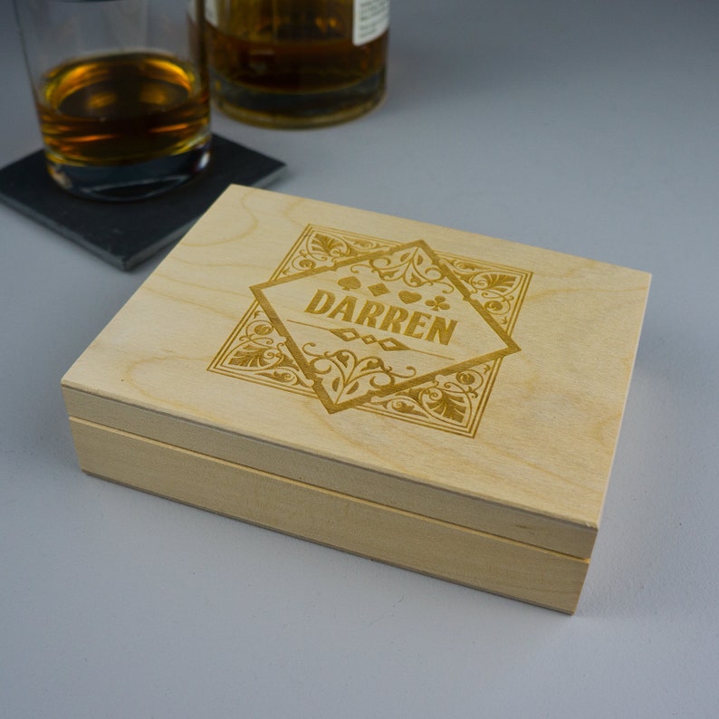 Playing Card Wooden Storage Box. Personalised Play Card Box. Etsy UK