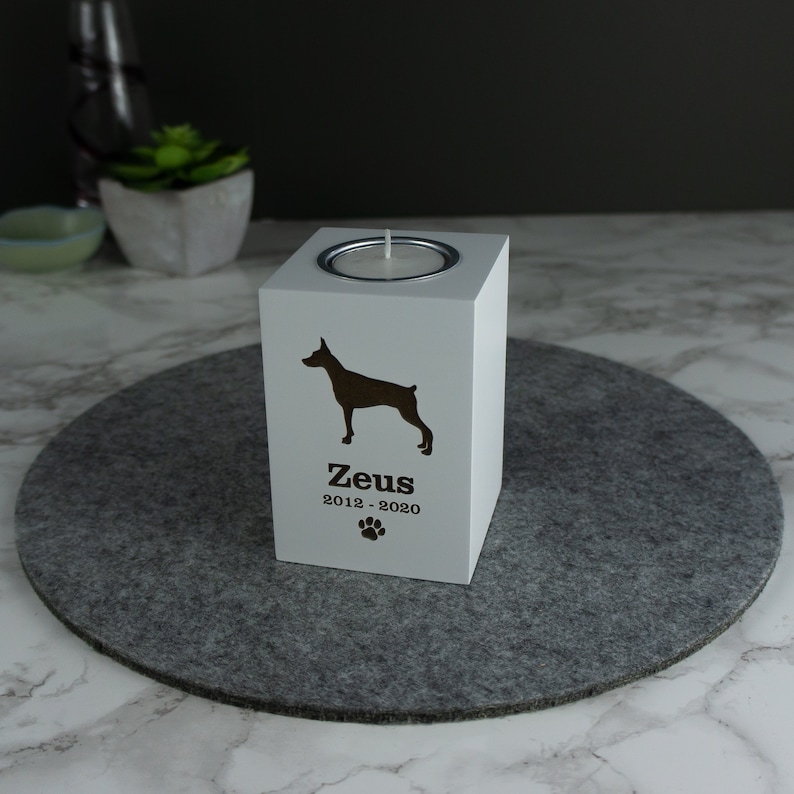 Dog Memorial Candle Holder. Personalize Wooden Tea Light Etsy UK