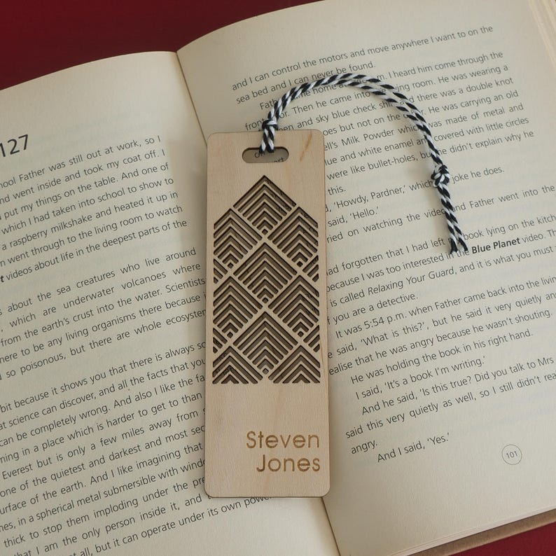Laser Cut Personalised Bookmark. Engraved Wooden Bookmark Cut Etsy