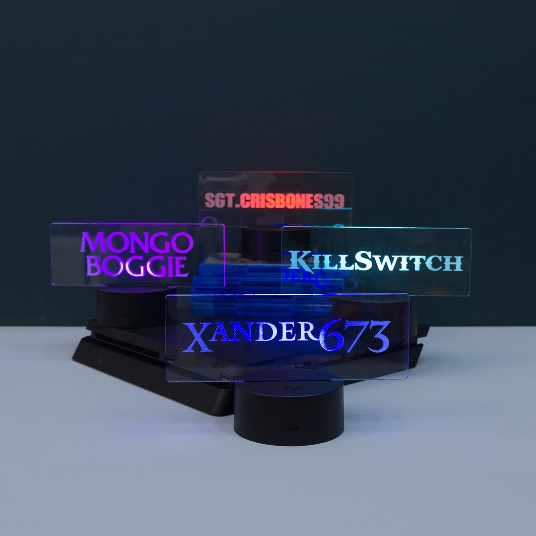 Personalised Light up Gaming Name Sign. Custom Made Gamer Tag Etsy