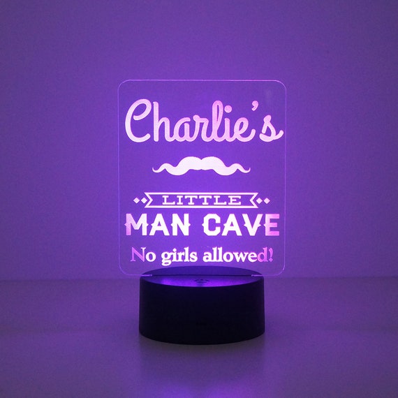 Boy S Bedroom Name Sign Personalize Led Light Nursey Night Lamp Little Man Cave Bedroom Decor D29