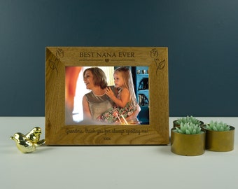 Best Nana ever personalised photo frame. Solid oak picture frame. Mothers day gift. Photo gift for grandmother PF19