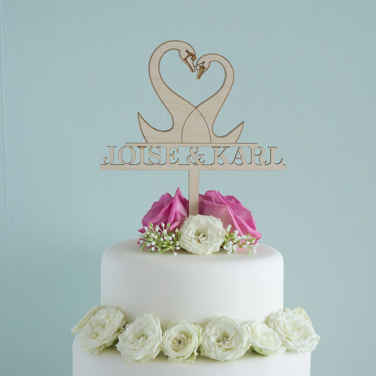 Personalized Swans Wedding Cake Topper Custom Made Cake Etsy