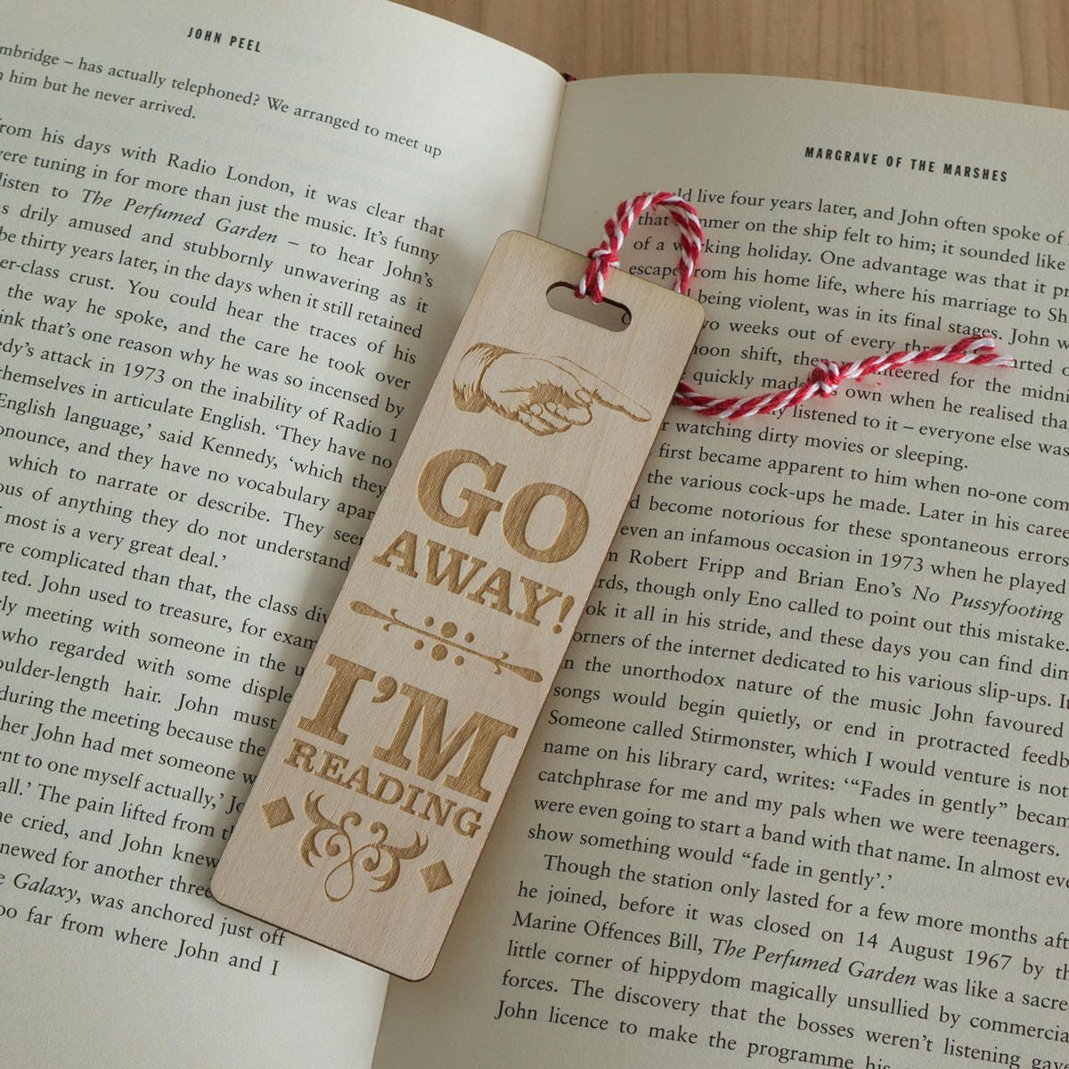 Funny Bookmark. Engraved Wooden Bookmark Featuring 'go - Etsy Ireland