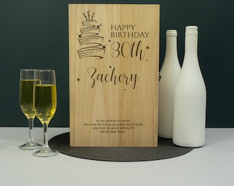 Personalised 30th Birthday Gift double wine bottle box Engraved gifting box for champagne Prosecco spirits keepsake bottle chest  L450TL-30