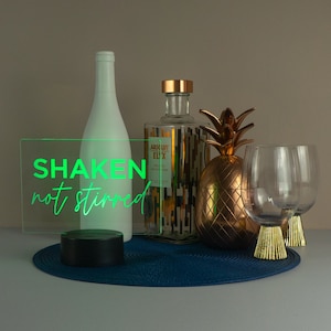Personalised Mini Bar light up sign. Rechargeable wireles home pub decor. Drinking sayings phrase bar cart trolley lamp decoration