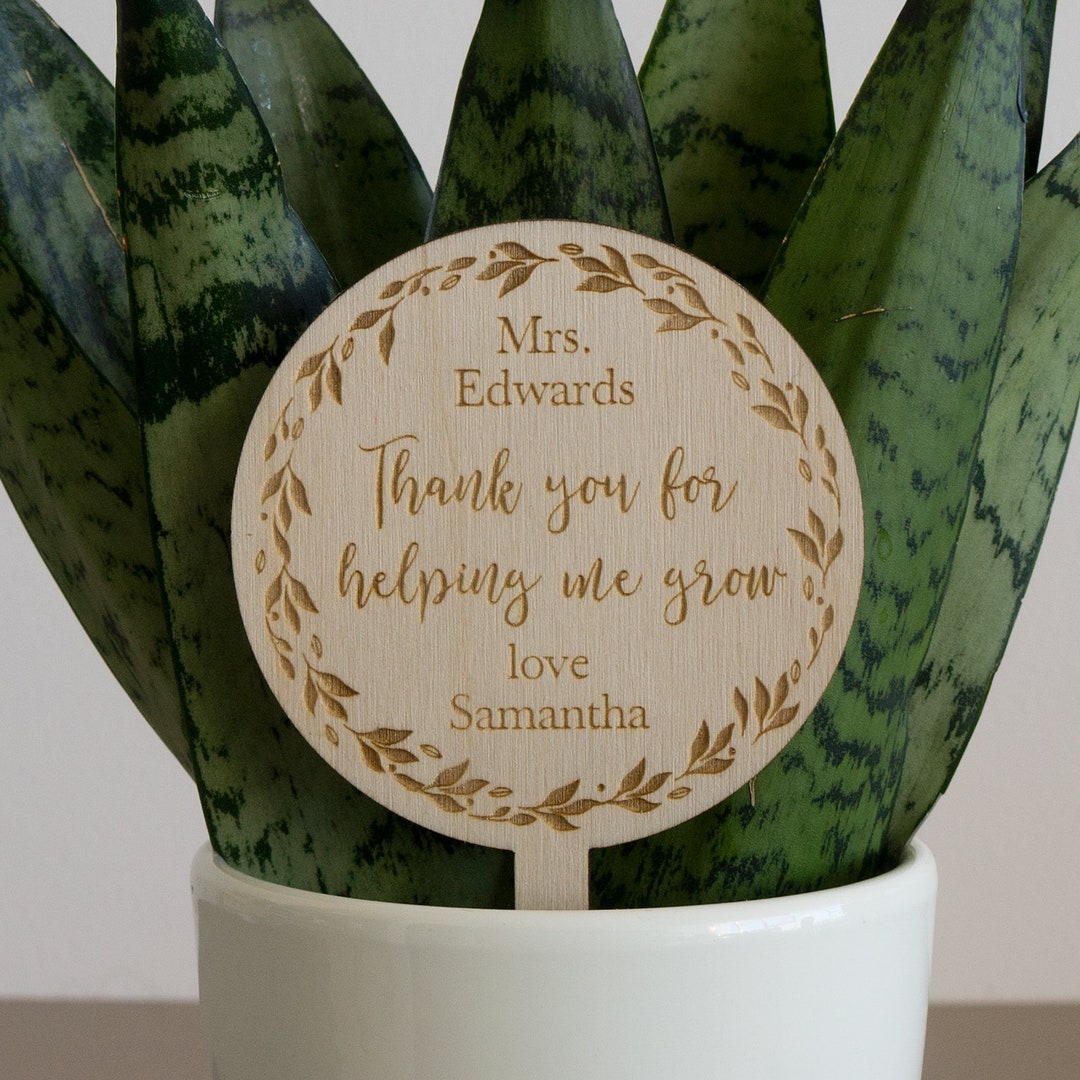 Personalised Teacher's House Plant Gift Tag Decoartion. Etsy UK