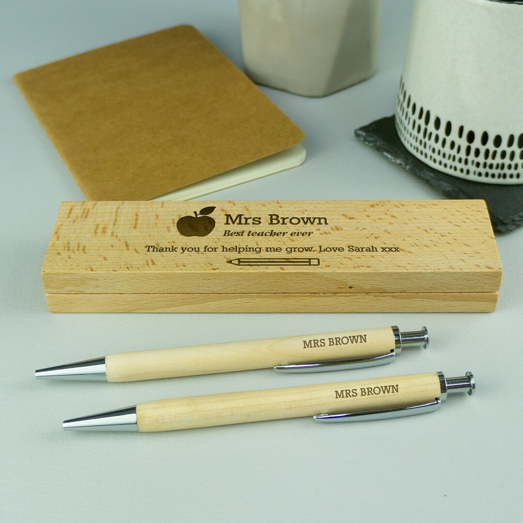 Custom End of School Year Best Teacher Thank You Gift. Personalised Pen ...