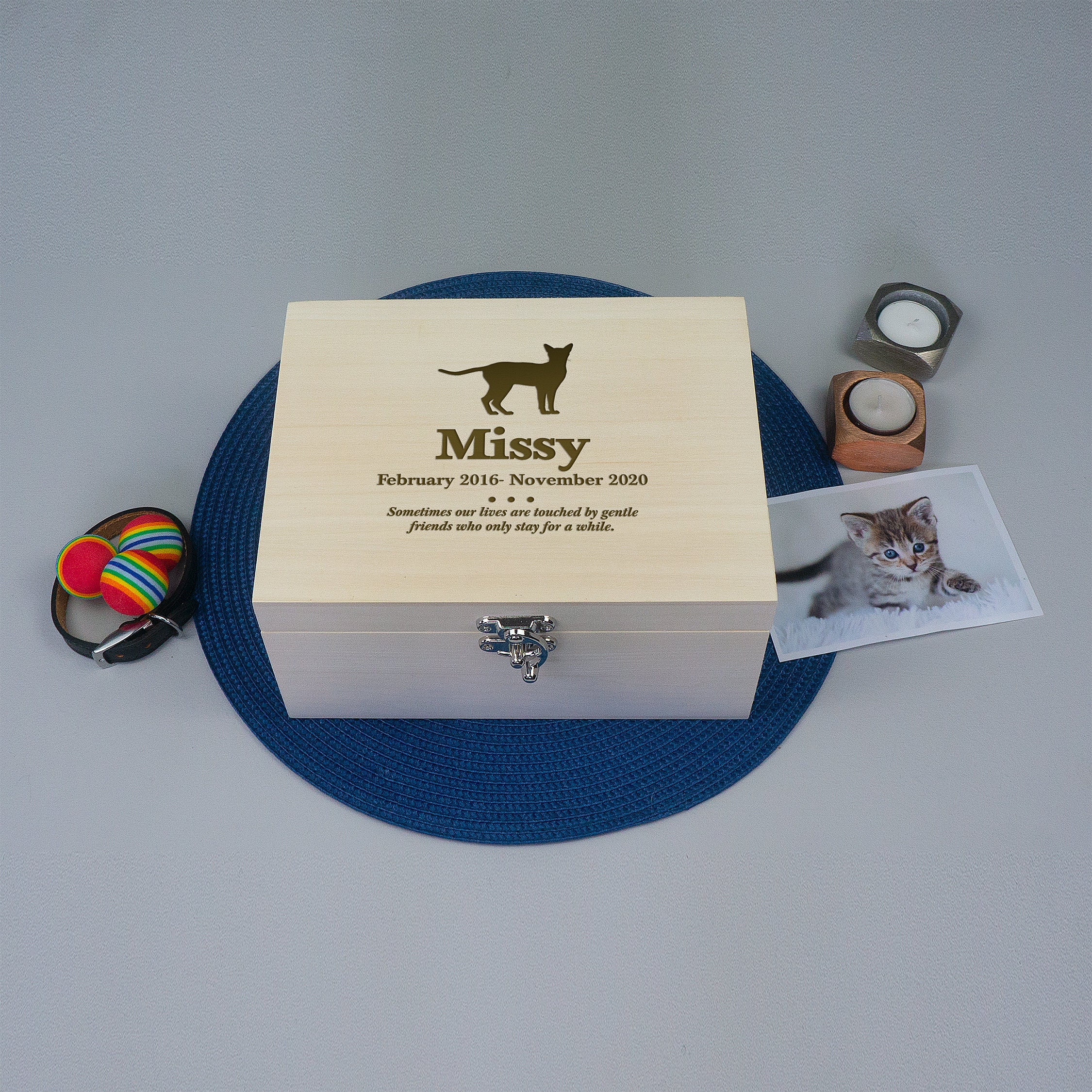 Personalised Cat Memory Box. Memorial Pet Cat Rememberance Etsy