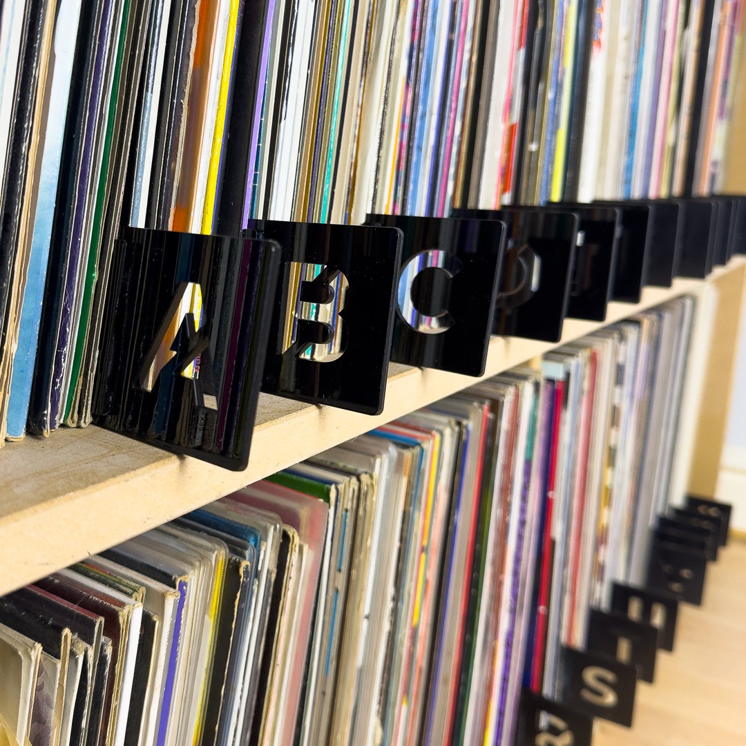 Alphabetical A to Z Dividers. Acrylic Plastic Shelf Ogranisers for Lps