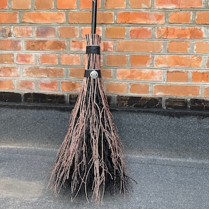 Natural Witch Broom, Halloween Pagan broom besom, Broom with runes