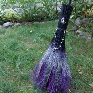 Witch&#39;s Broom, Halloween Broom, Porch decor, Jumping broom, Rustic wedding decor, Wiccan besom, Wizard&#39;s Broom, Pagan ritual, Sabbat broom