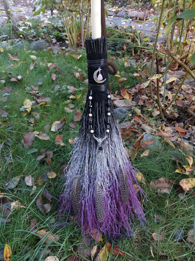 Witch�s Broom Halloween Broom Porch decor Jumping Etsy