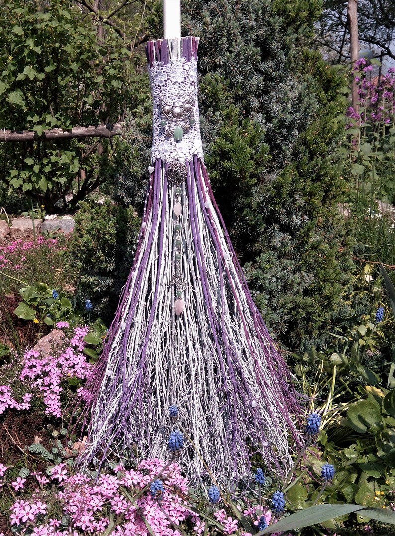 Wedding Jumping Broom Lavender And White Wedding Besom Wicca Etsy