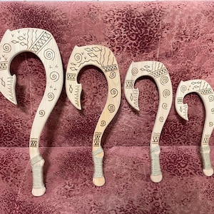 Maui Inspired Cosplay. Large/big Hook 22&quot;, 19&quot;, 17&quot;, 14&quot; Wooden Hook. Moana, Maui Costume. Maui&#39;s Fish Hook.