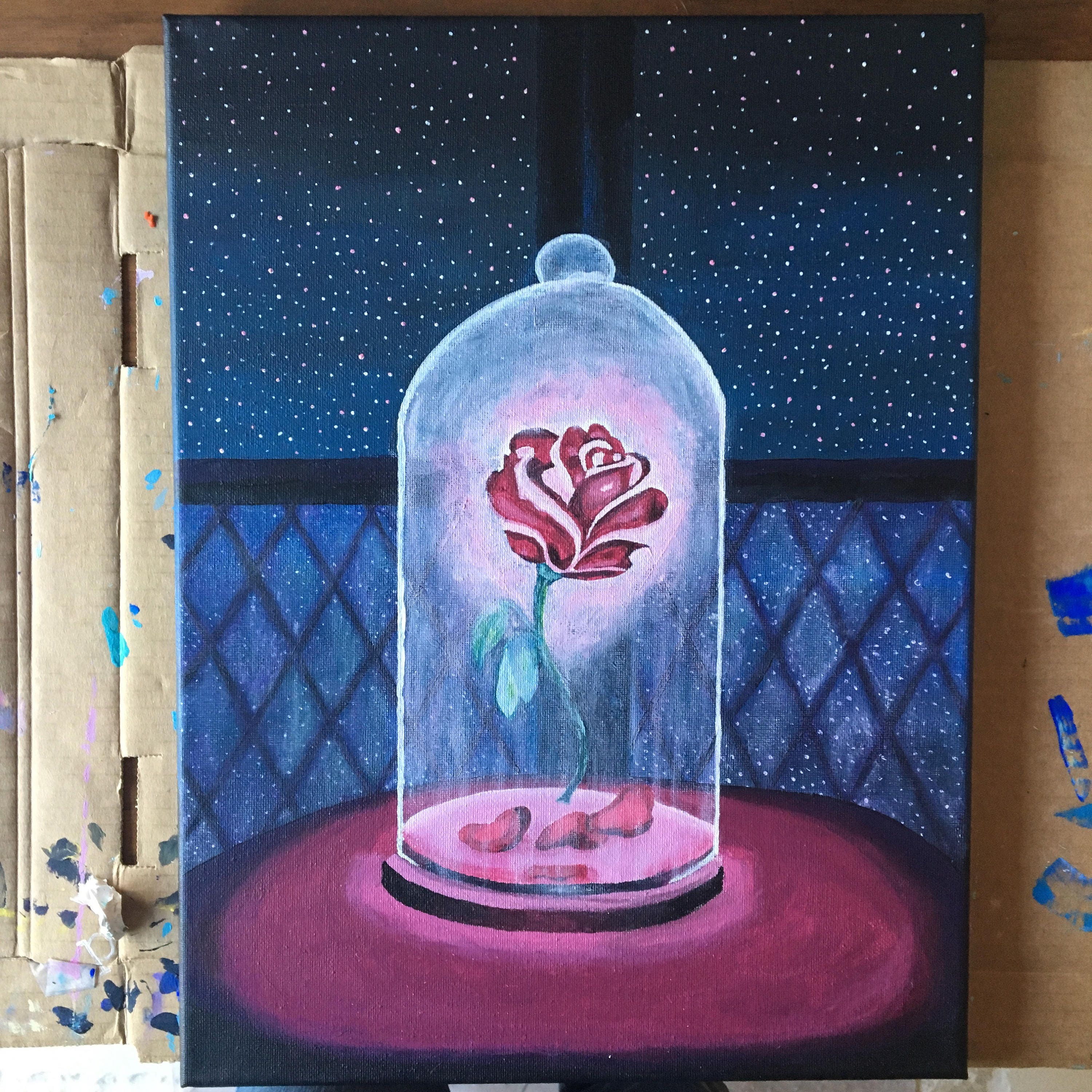 Beauty and the Beast Painting Rose Etsy
