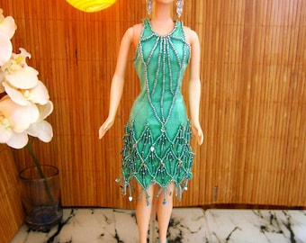 PDF Digital 11,5 " Doll Sewing Pattern 1930s Charleston Mermaid Dress 1/6 Scale