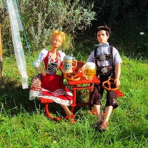 PDF Digital 11.5&quot; and 12 &quot; Doll Sewing Pattern Set Bavarian Octoberfest Couple Zenzi & Toni 1/6 Scale