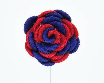 Ashley Blue/Red Flower Lapel Pin