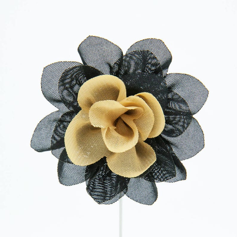 Christina Black/gold Flower Lapel Pin - Etsy