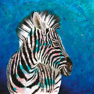 Zebra fine art print - Zebra portrait wall art - Zebra themed decor - Zebra Crossing - African animal art - by Michelle Gilks