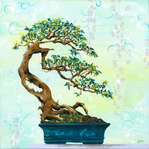 Bonsai tree art print for the bedroom - Japanese inspired art - Bonsai tree print - Japanese decor - zen art - by Michelle Gilks
