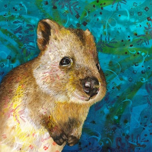 Quokka fine art print - quokka art - Australian animal art - Rottnest Island - print on paper