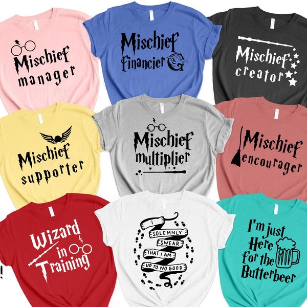 Universal Studios Shirts, Universal studios Family Shirts, Mischief Manager Shirt, Wizard House Shirts, HP Shirt, Universal Studios Matching