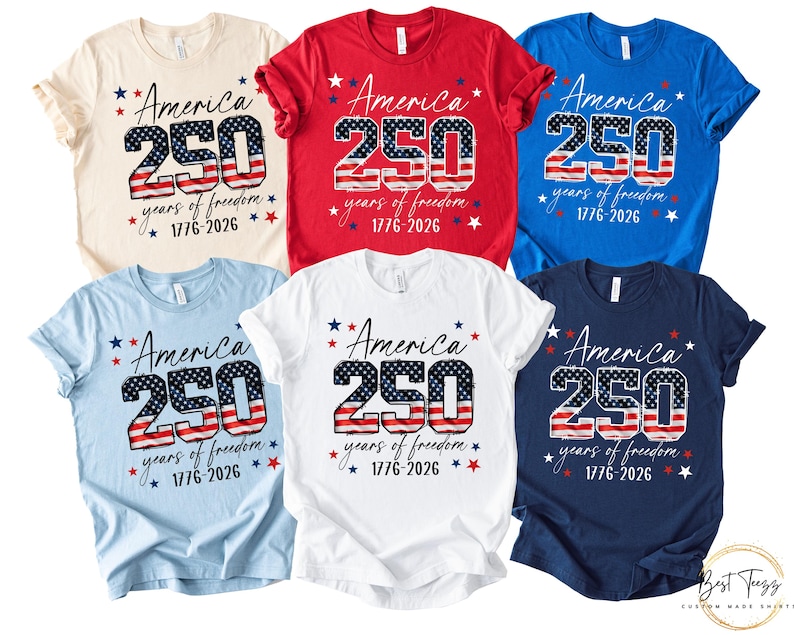 USA 250th Anniversary Shirt, 4th July Tee, USA 250th Anniversary Independence Day Shirts, 4th July 250th Year Shirts, 4th July Family Shirts 画像 1